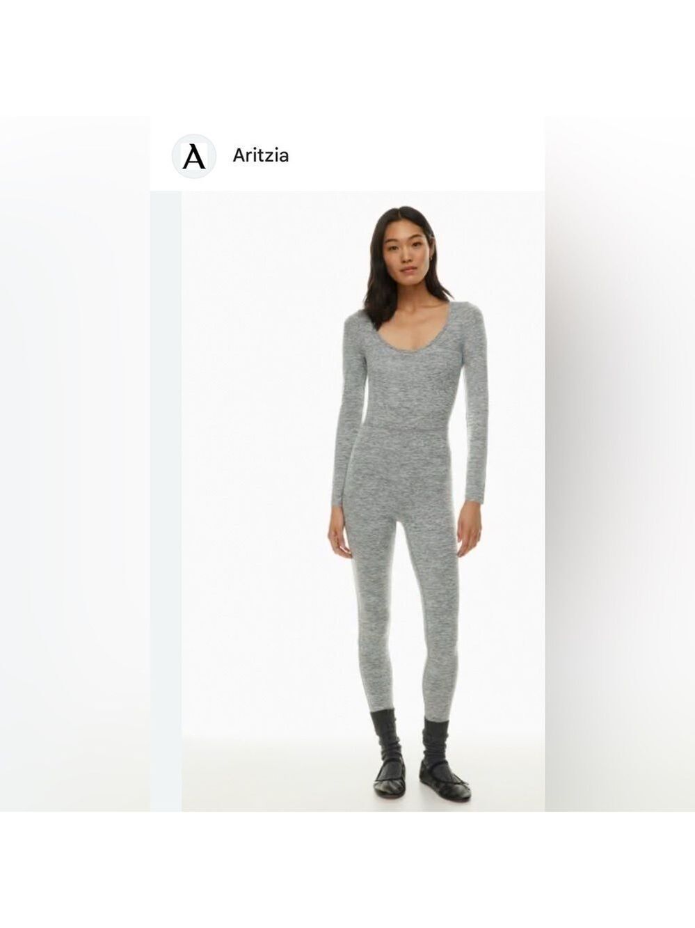 Wilfred ARITZIA Free Maxe Buttery SOFT Scoop Neck Long Sleeve Jumpsuit size SM